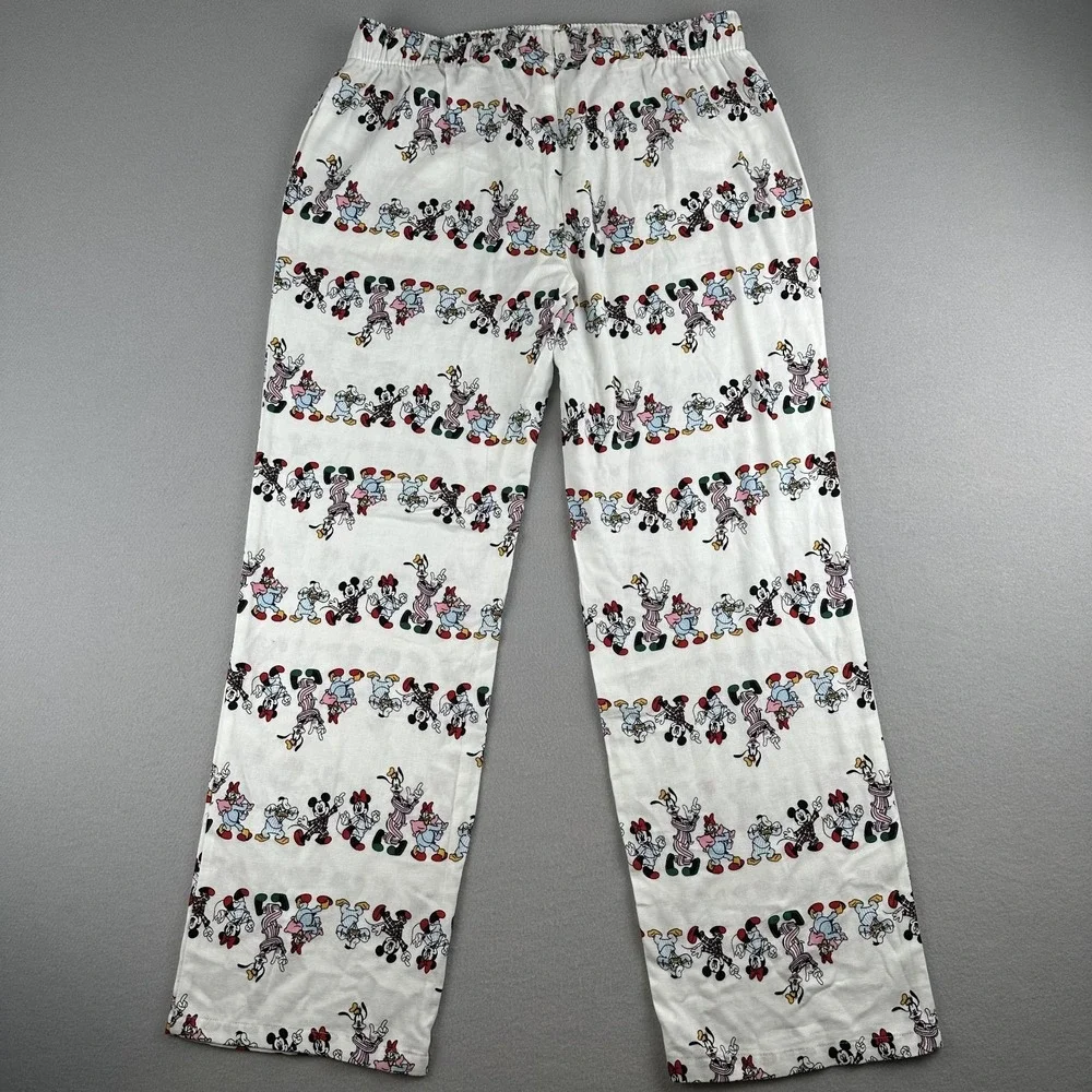 Old Navy x Disney‎ Women's White Mickey Mouse Parade Flannel Pajama Pants Size M